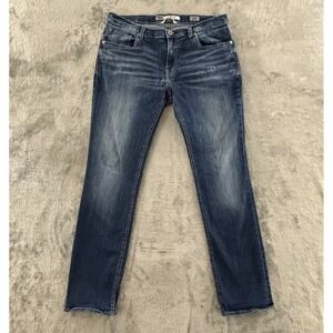 BKE Derek Straight Leg Jeans Mens 34L Dark Wash Stretch Denim 33" Inseam